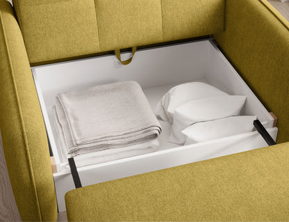 Laine Condo Style 1 Seater Storage Sleeper Sofa - Mustard