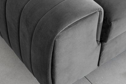 Laurence 3 Seater Velvet Sleeper Sofa - Light Grey