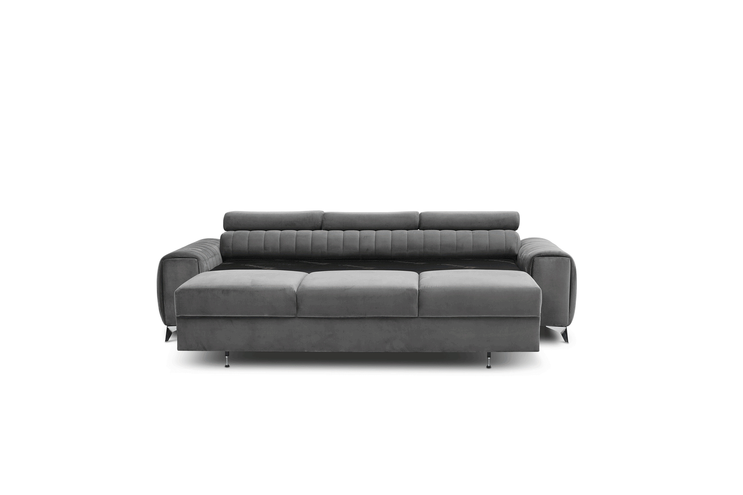 Laurence 3 Seater Velvet Sleeper Sofa - Light Grey