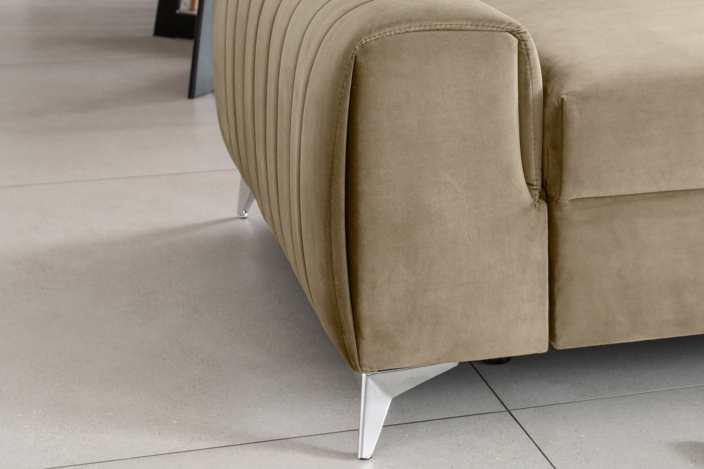 Laurence 3 Seater Velvet Sleeper Sofa - Beige