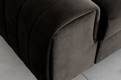 Laurence 3 Seater Velvet Sleeper Sofa - Dark Brown