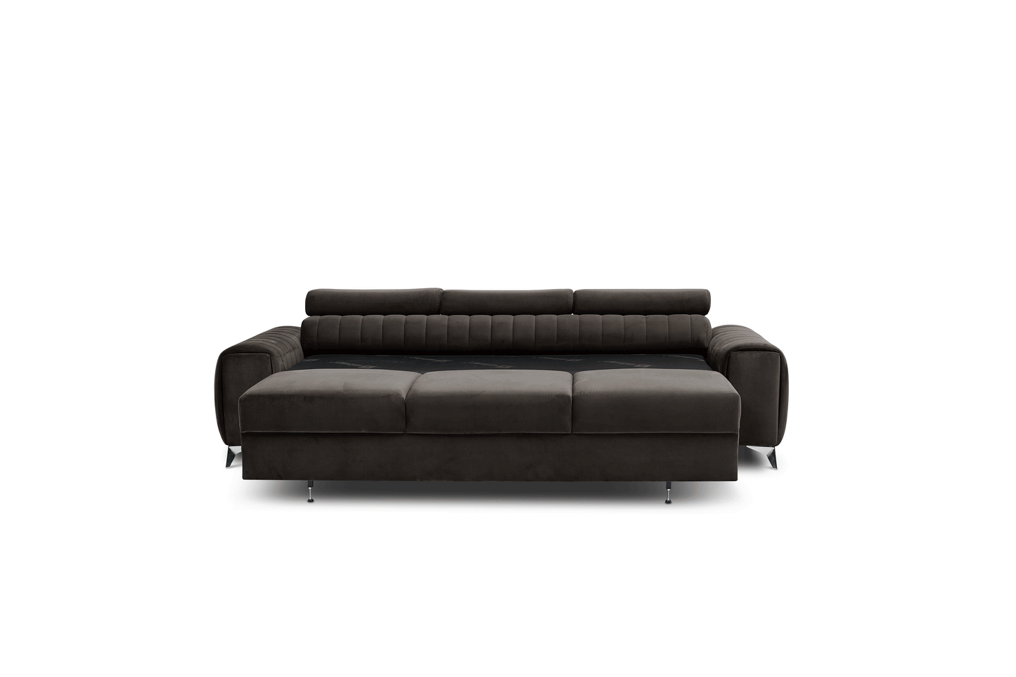 Laurence 3 Seater Velvet Sleeper Sofa - Dark Brown