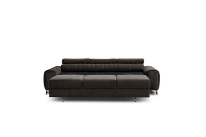Laurence 3 Seater Velvet Sleeper Sofa - Dark Brown