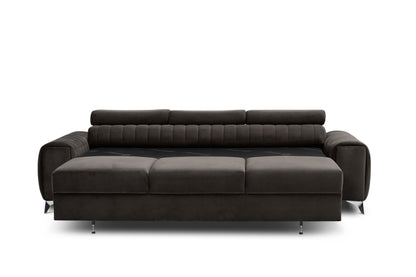 Laurence 3 Seater Velvet Sleeper Sofa - Dark Brown