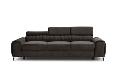 Laurence 3 Seater Velvet Sleeper Sofa - Dark Brown