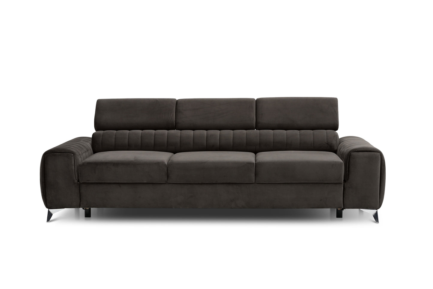 Laurence 3 Seater Velvet Sleeper Sofa - Dark Brown