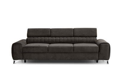 Laurence 3 Seater Velvet Sleeper Sofa - Dark Brown