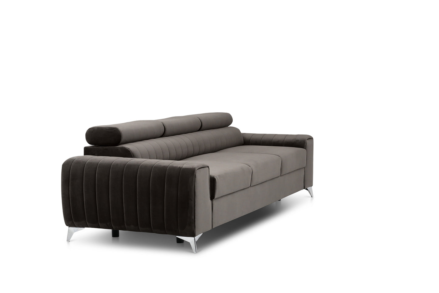 Laurence 3 Seater Velvet Sleeper Sofa - Dark Brown
