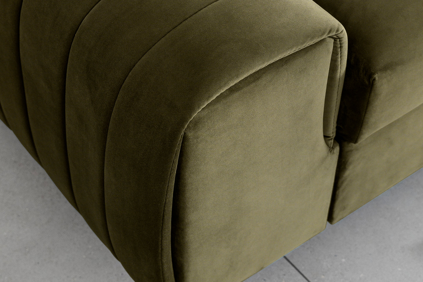 Laurence 3 Seater Velvet Sleeper Sofa - Olive Green
