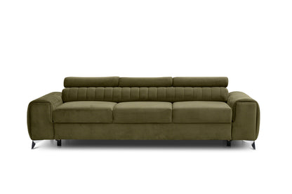 Laurence 3 Seater Velvet Sleeper Sofa - Olive Green