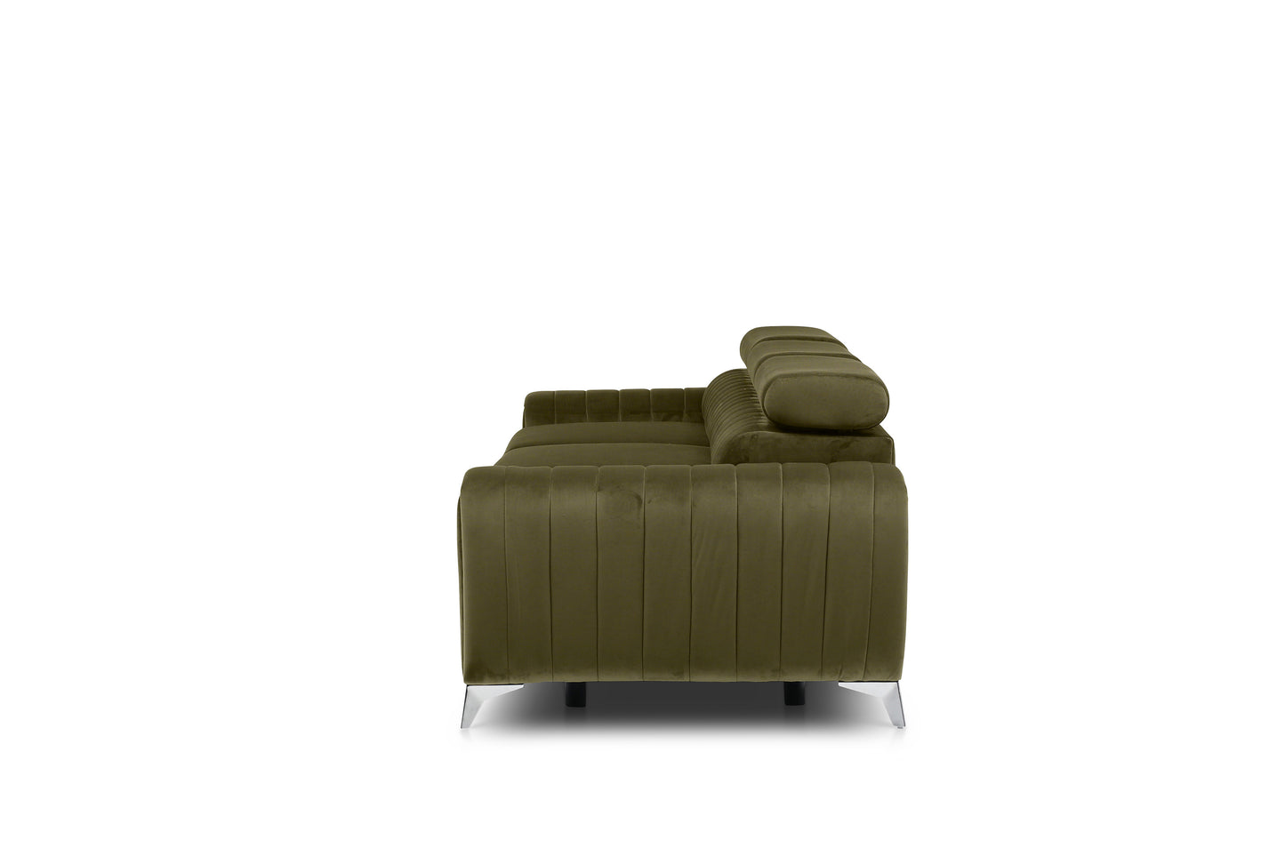 Laurence 3 Seater Velvet Sleeper Sofa - Olive Green