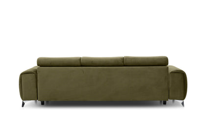 Laurence 3 Seater Velvet Sleeper Sofa - Olive Green