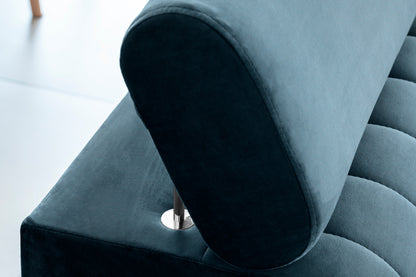 Laurence 3 Seater Velvet Sleeper Sofa - Teal Blue