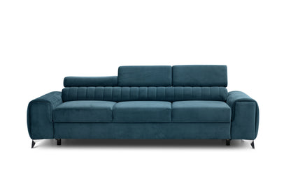 Laurence 3 Seater Velvet Sleeper Sofa - Teal Blue