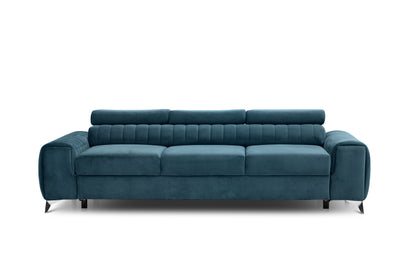 Laurence 3 Seater Velvet Sleeper Sofa - Teal Blue