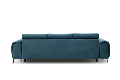 Laurence 3 Seater Velvet Sleeper Sofa - Teal Blue