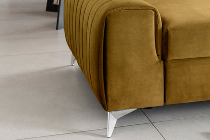 Laurence 3 Seater Velvet Sleeper Sofa - Mustard