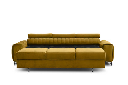 Laurence 3 Seater Velvet Sleeper Sofa - Mustard