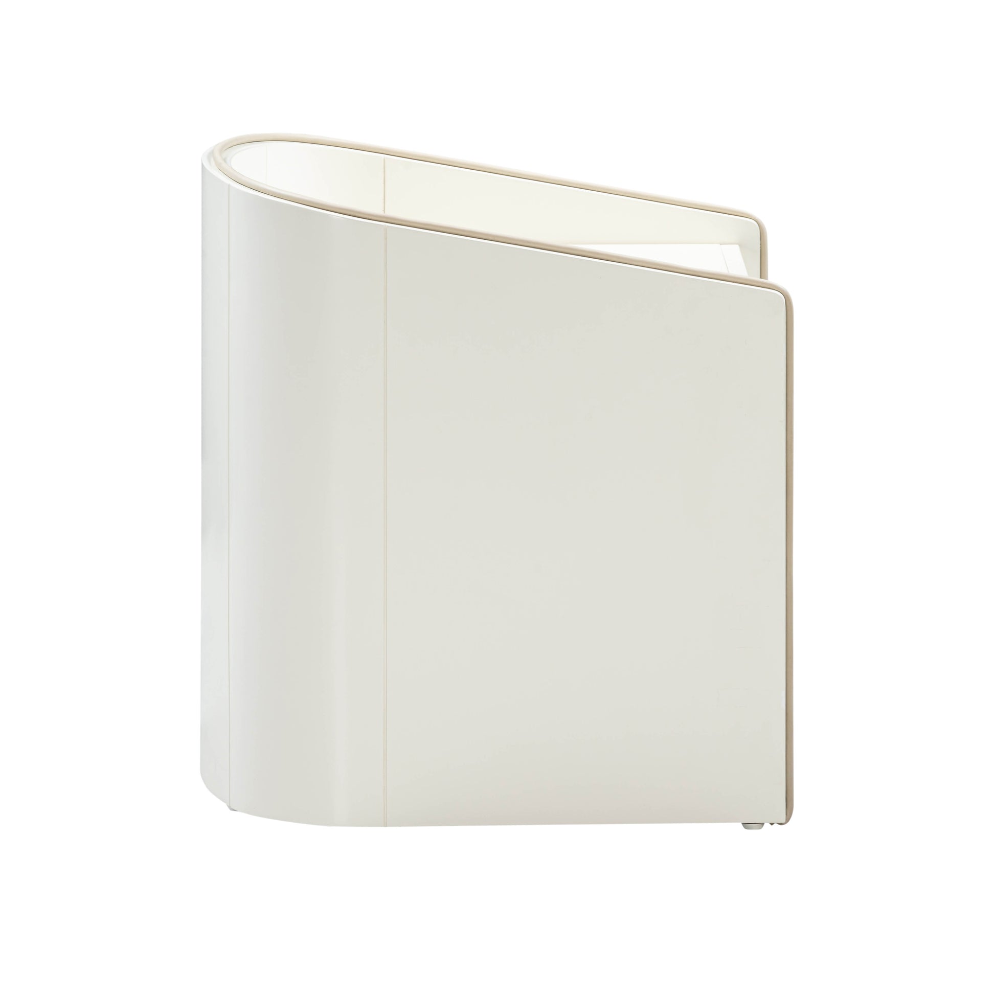 ReForm Creative Home-Cove 22" Lacquer Storage Drawer Nightstand-Cream & Black