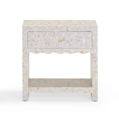 ReForm Creative Home-Opal 22" Natural Mother of Pearl Inlaid Storage Drawer Nightstand - Natural
