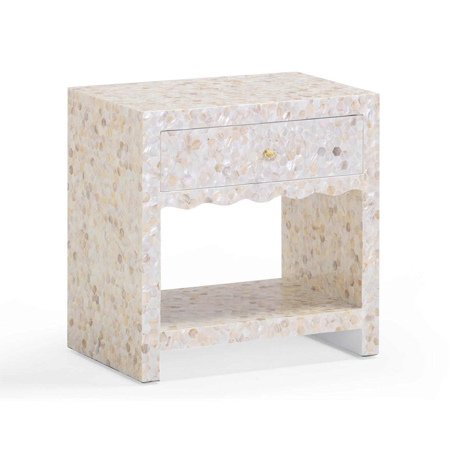 ReForm Creative Home-Opal 22" Natural Mother of Pearl Inlaid Storage Drawer Nightstand - Natural