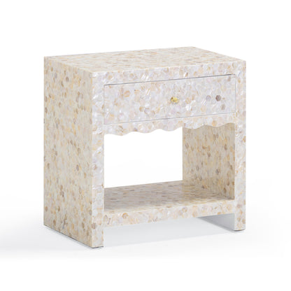 ReForm Creative Home-Opal 22" Natural Mother of Pearl Inlaid Storage Drawer Nightstand - Natural