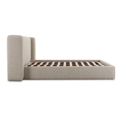 Duru Upholstered Performance Grade Platform Boucle Bed - Taupe