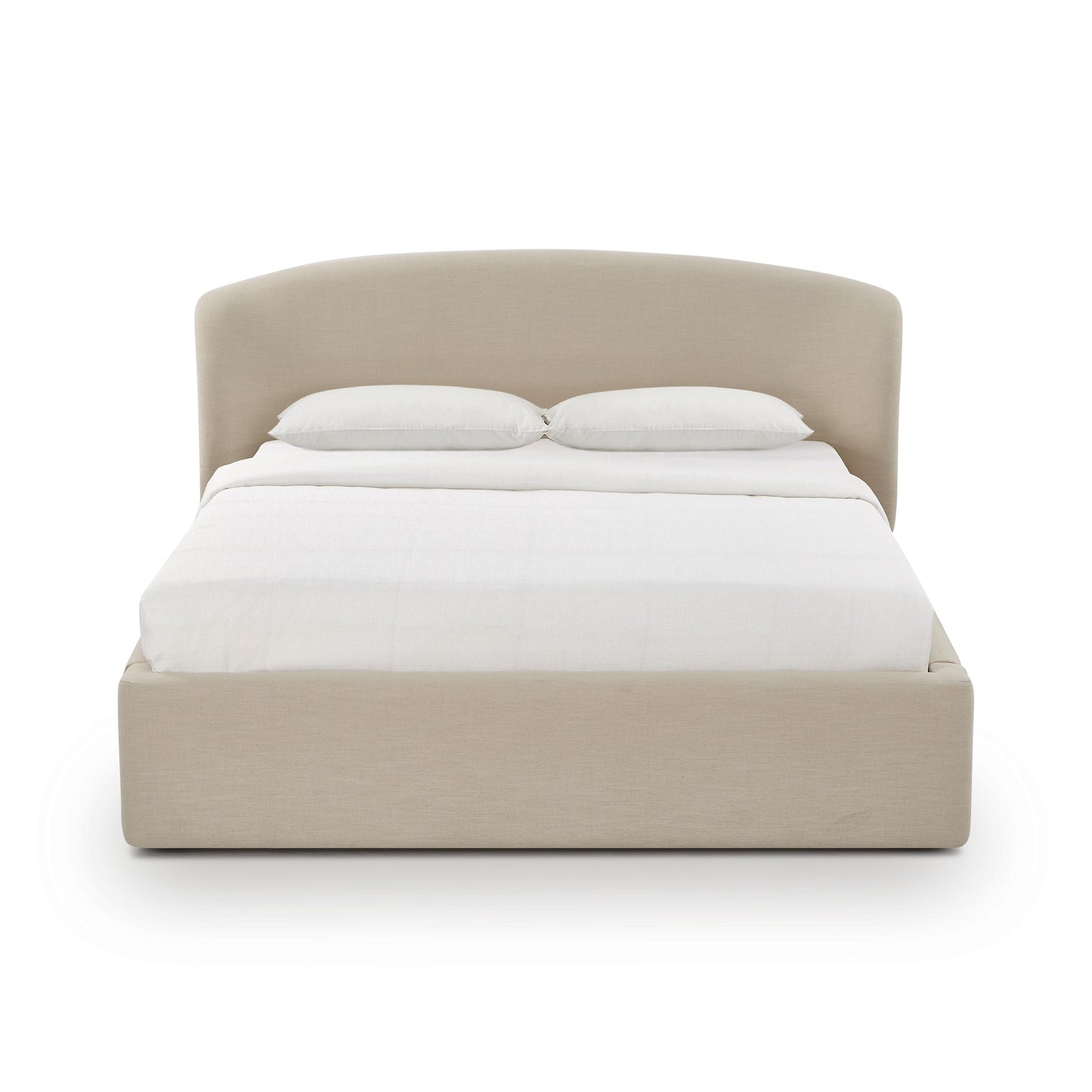 Savanna Upcycled Linen Platform Storage Bed - Taupe