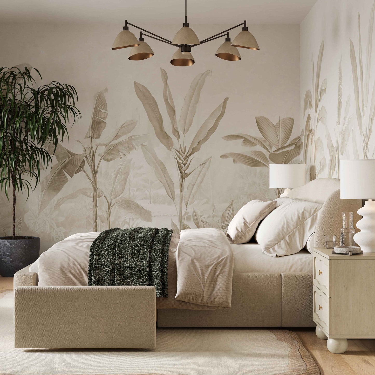 Savanna Upcycled Linen Platform Storage Bed - Taupe