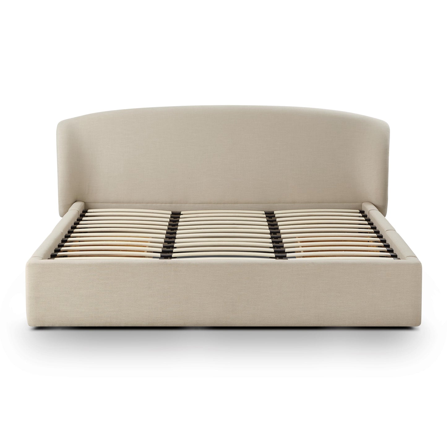 ReForm Creative Home Savanna Upcycled Linen Platform Storage Bed - Taupe Free Delivery USA & Canada