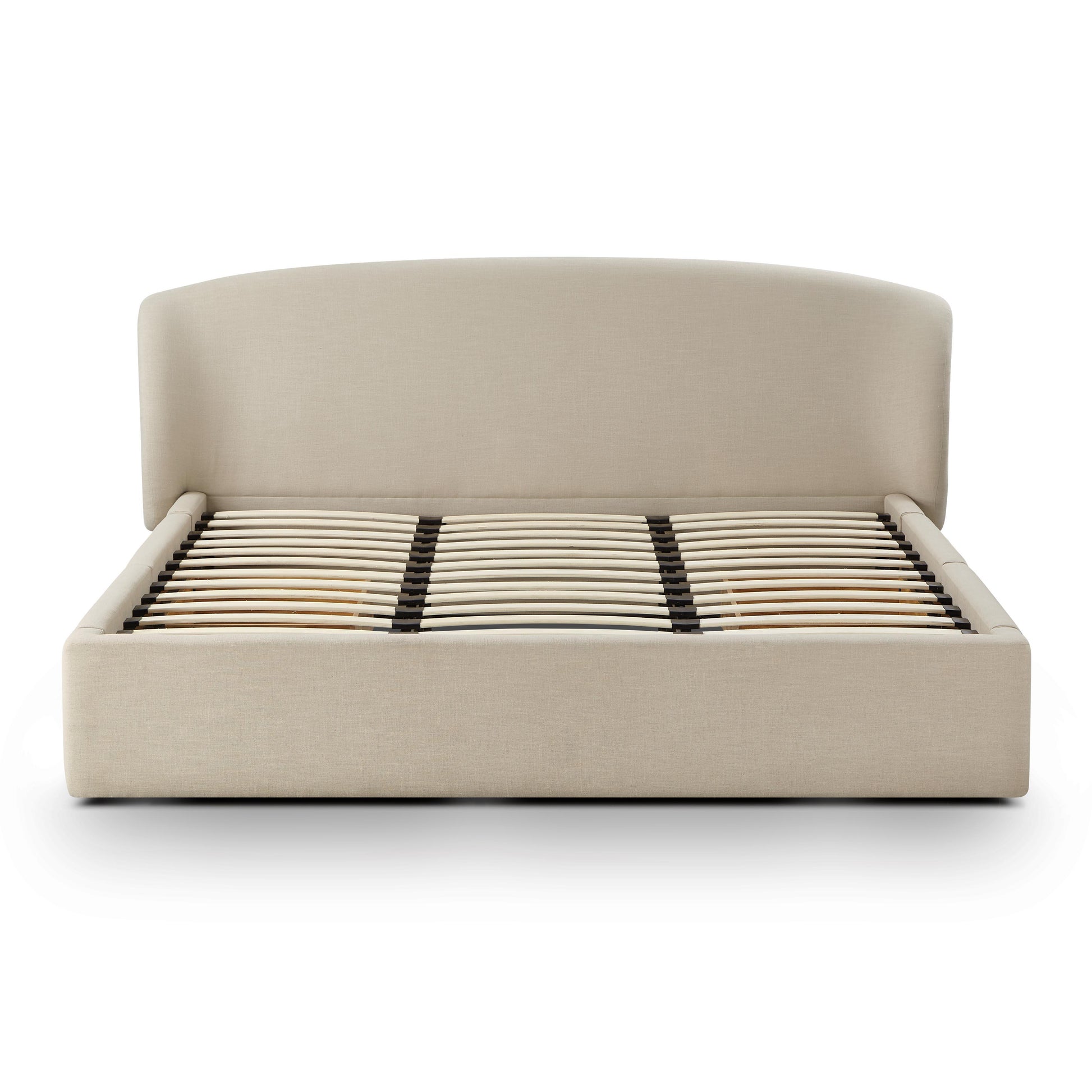 ReForm Creative Home Savanna Upcycled Linen Platform Storage Bed - Taupe Free Delivery USA & Canada