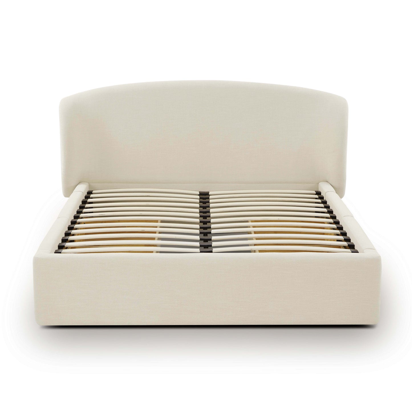 Savanna Upcycled Linen Platform Storage Bed - Cream