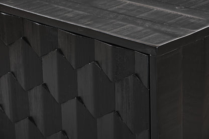 Raven 59" Natural Wood Storage TV Stand/Sideboard - Black