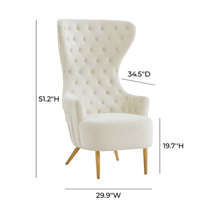 Sinaia Tufted Velvet Wingback Accent Chair - Multiple Color Options