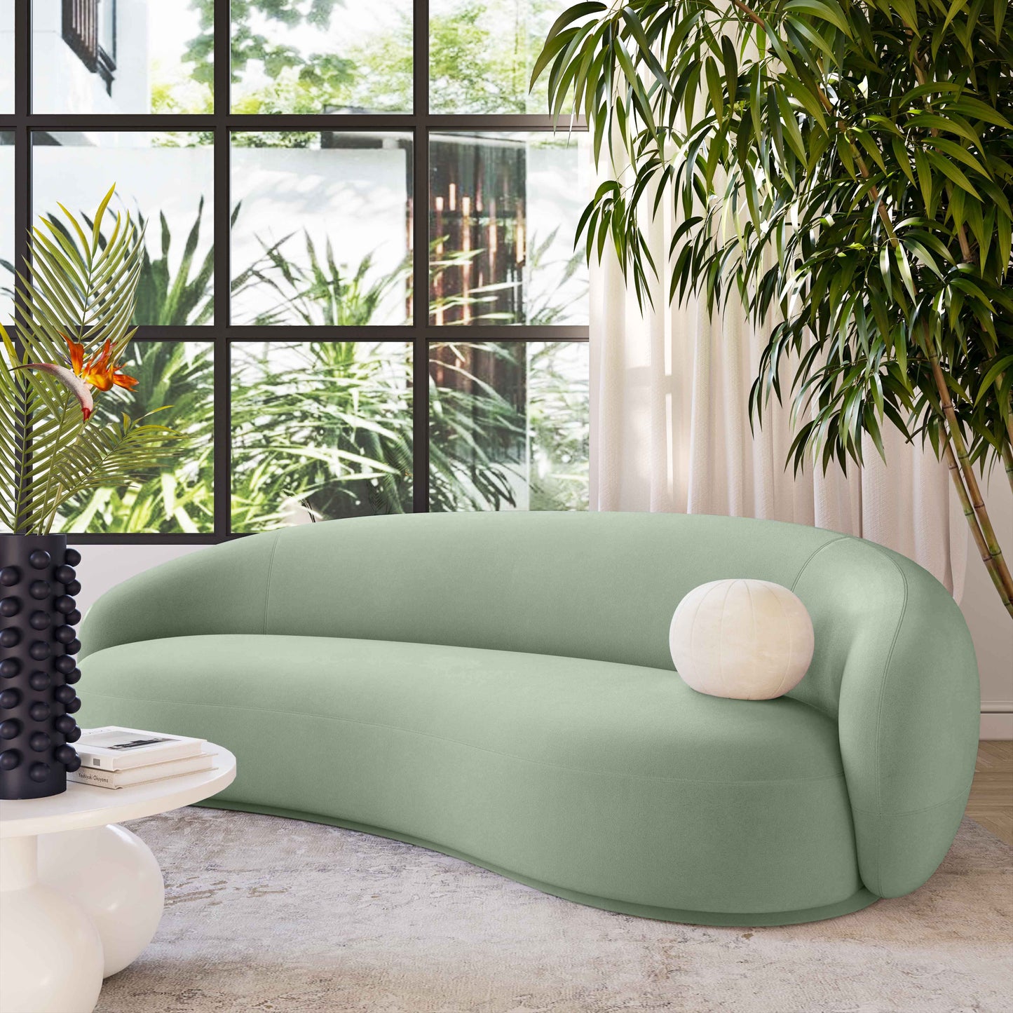 ReForm Creative Home-Mia Luxury Performance Grade Velvet Sofa-Cream/Grey/Mustard/Green/Brown