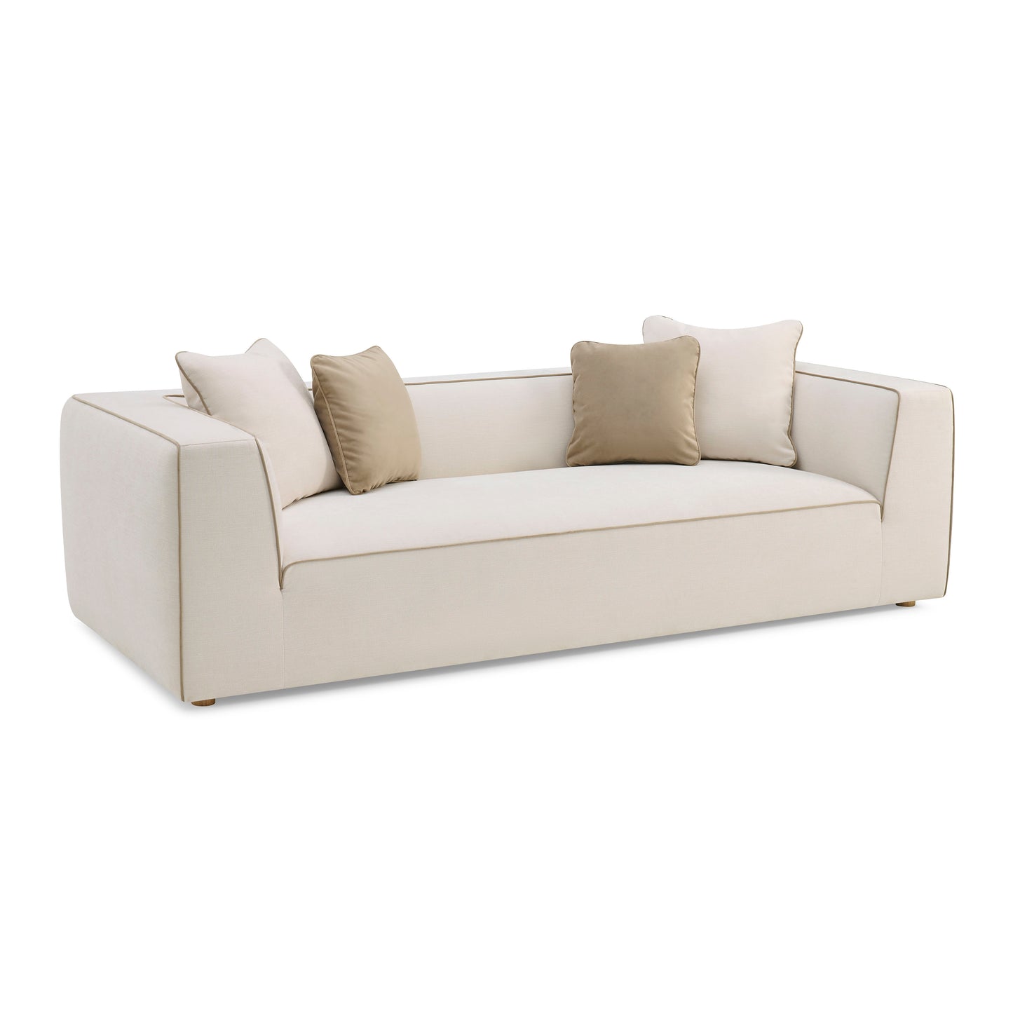 ReForm Creative Home-Jett 96" Upcycled Performance Grade Sofa-Green/Beige