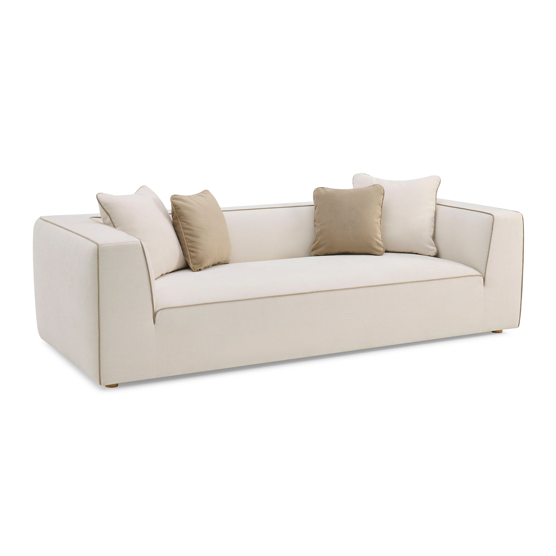 ReForm Creative Home-Jett 96" Upcycled Performance Grade Sofa-Green/Beige