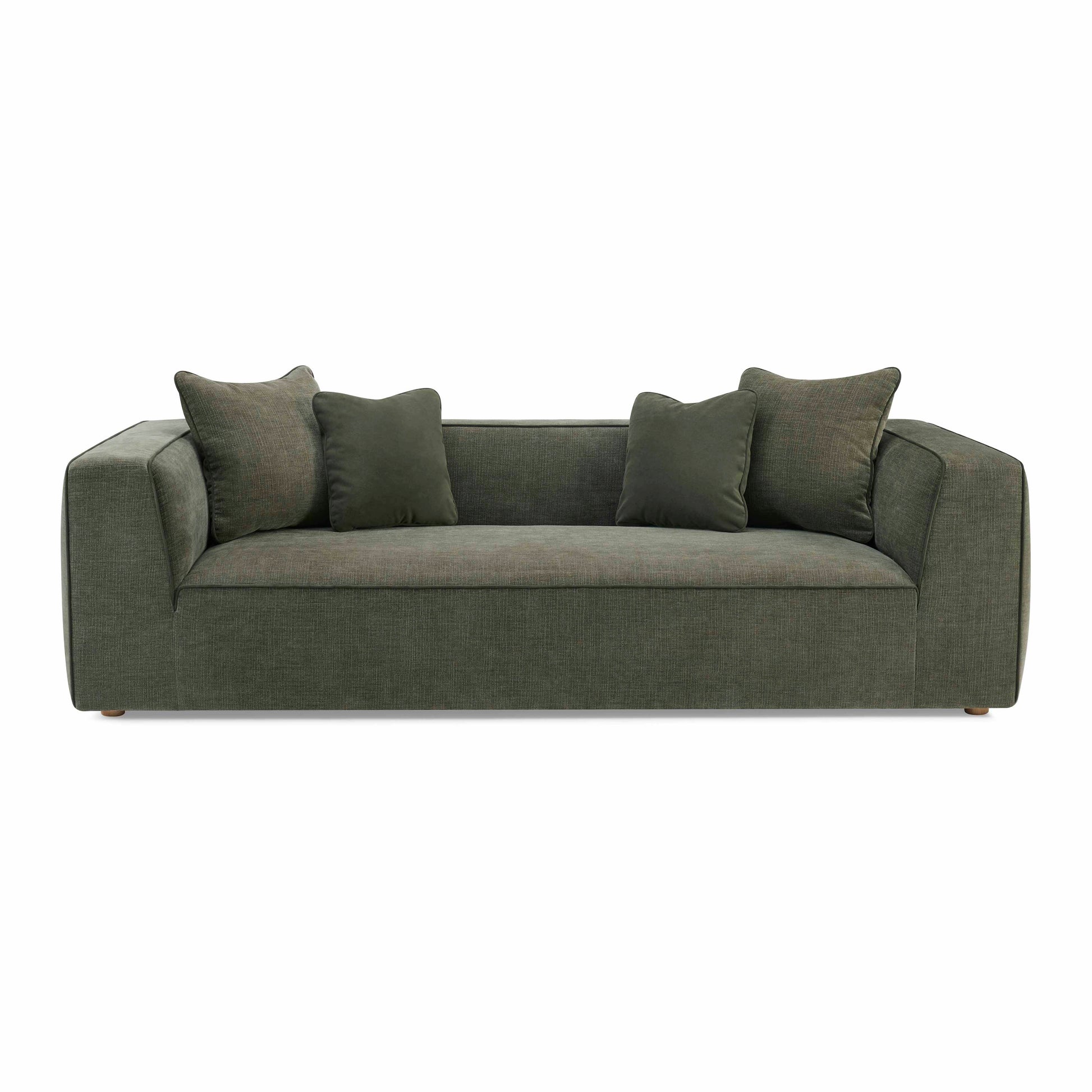 ReForm Creative Home-Jett 96" Upcycled Performance Grade Sofa-Green/Beige
