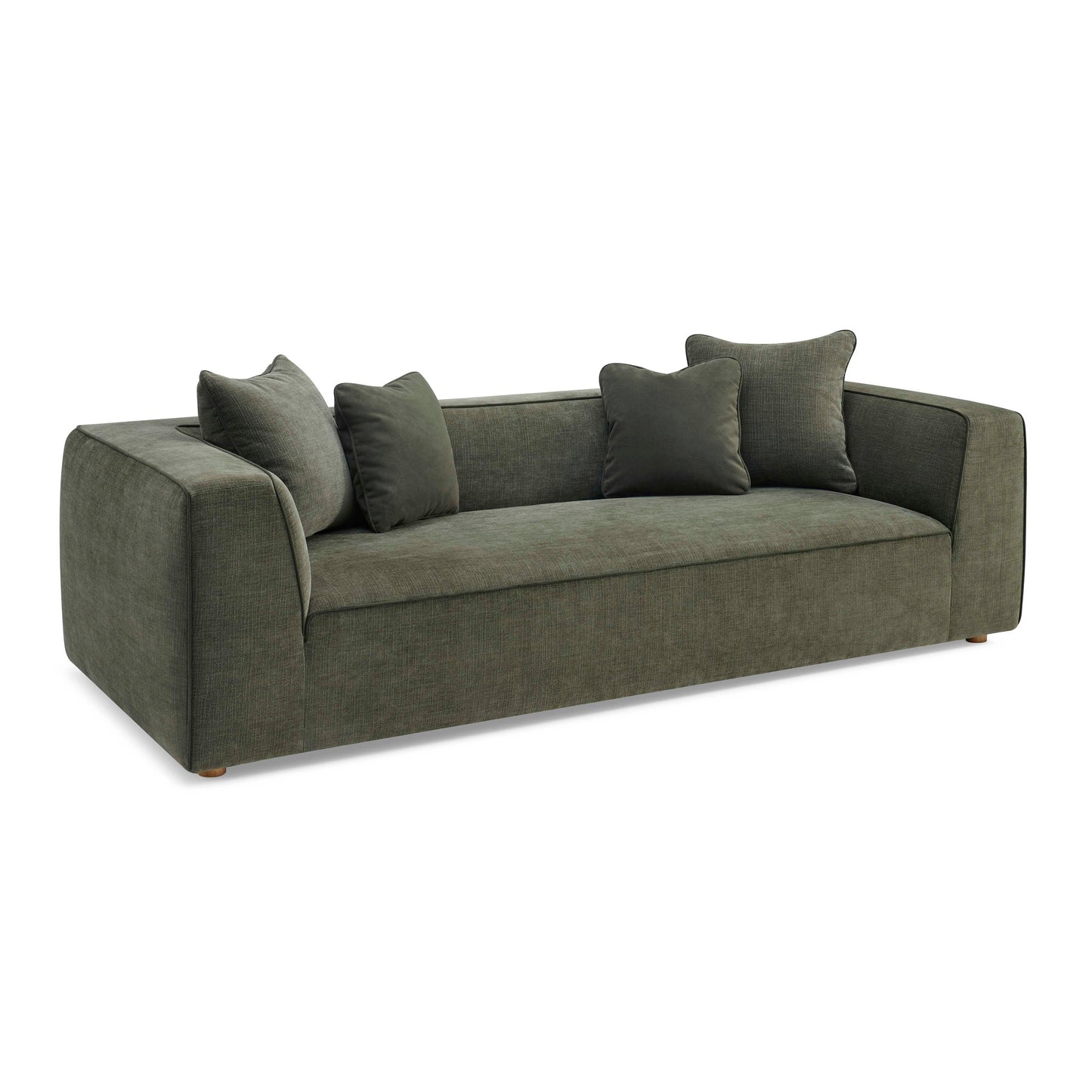 ReForm Creative Home-Jett 96" Upcycled Performance Grade Sofa-Green/Beige