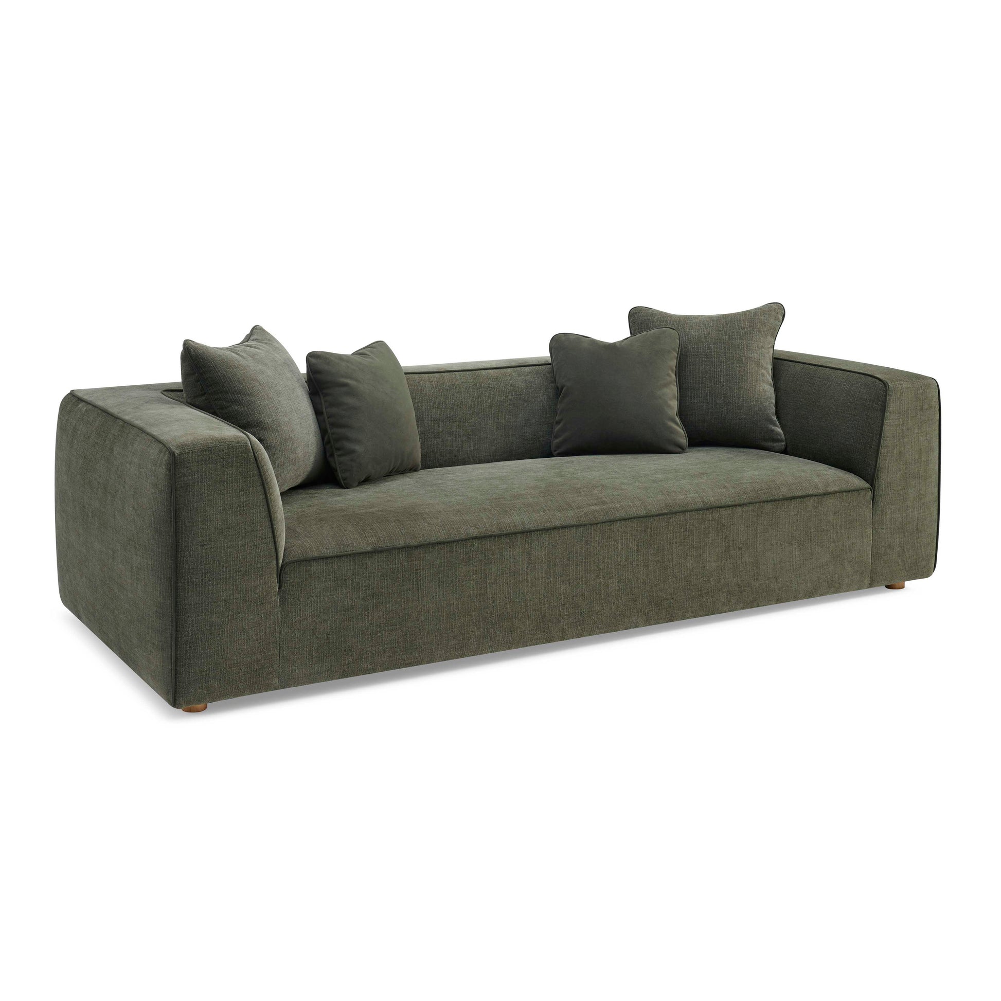 ReForm Creative Home-Jett 96" Upcycled Performance Grade Sofa-Green/Beige