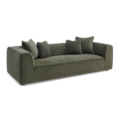 ReForm Creative Home-Jett 96" Upcycled Performance Grade Sofa-Green/Beige
