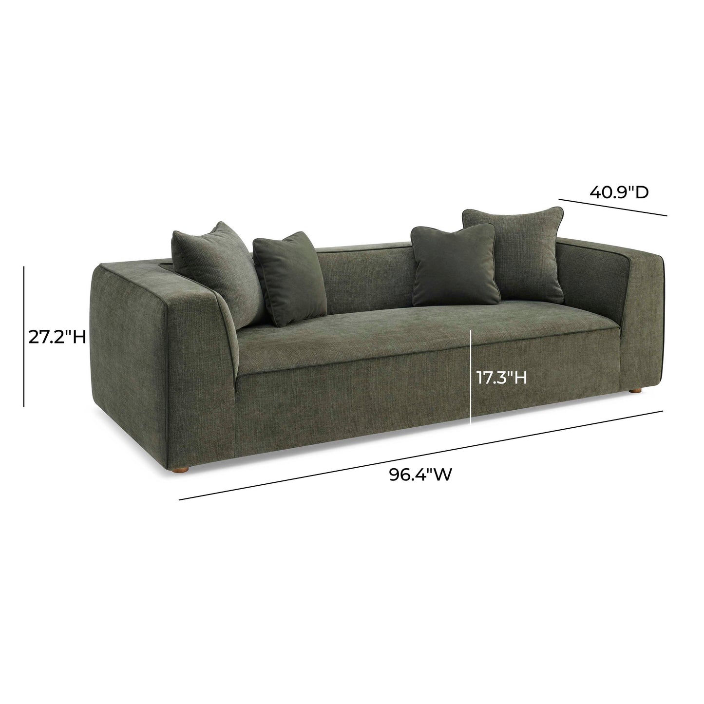 Jett 96" Upcycled Performance Grade Sofa - Multiple Colors Available