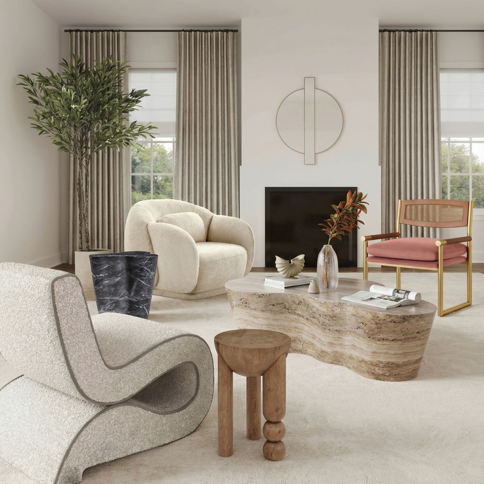 ReForm Creative Home Eileen Indoor/Outdoor Concrete Side Table - Multiple Options. Free Delivery-USA & CANADA