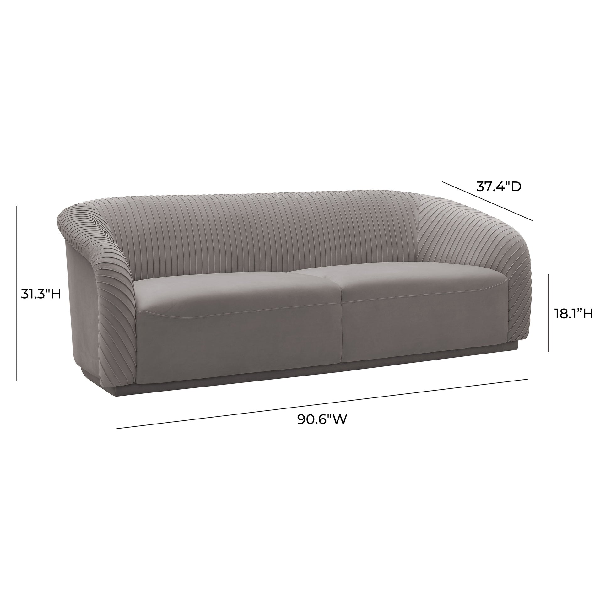 ReForm Creative Home-Luxury Pleated Velvet Sofa. Performance-Durable