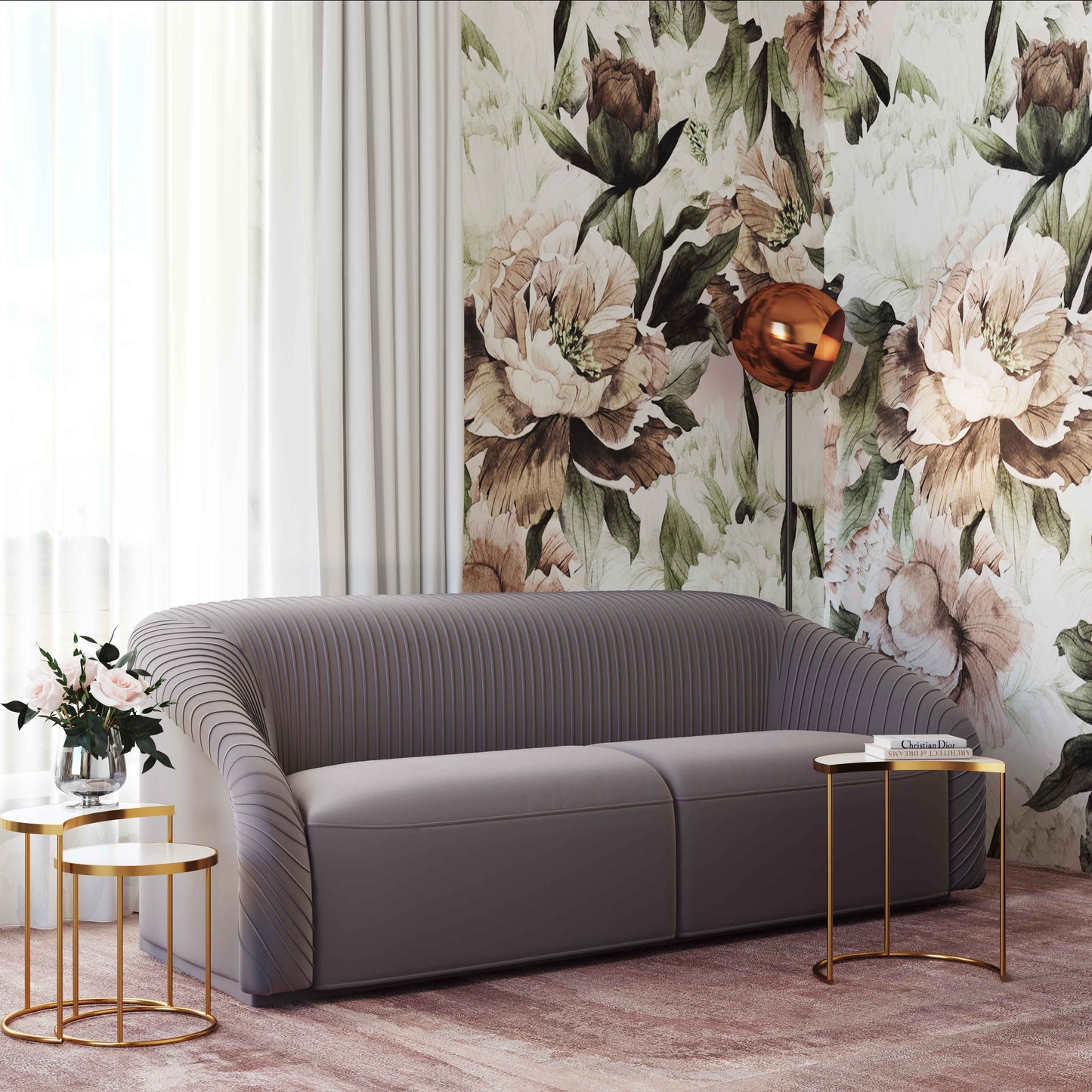 ReForm Creative Home-Luxury Pleated Velvet Sofa. Performance-Durable