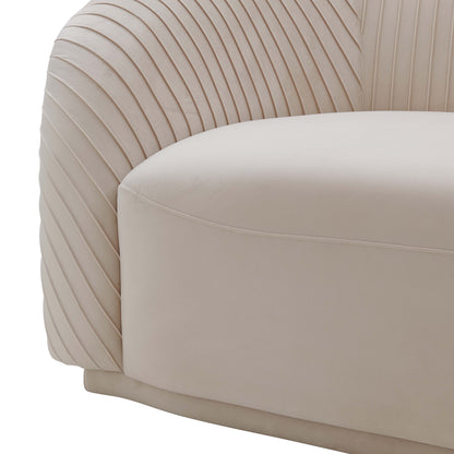 ReForm Creative Home-Luxury Pleated Velvet Sofa. Performance-Durable