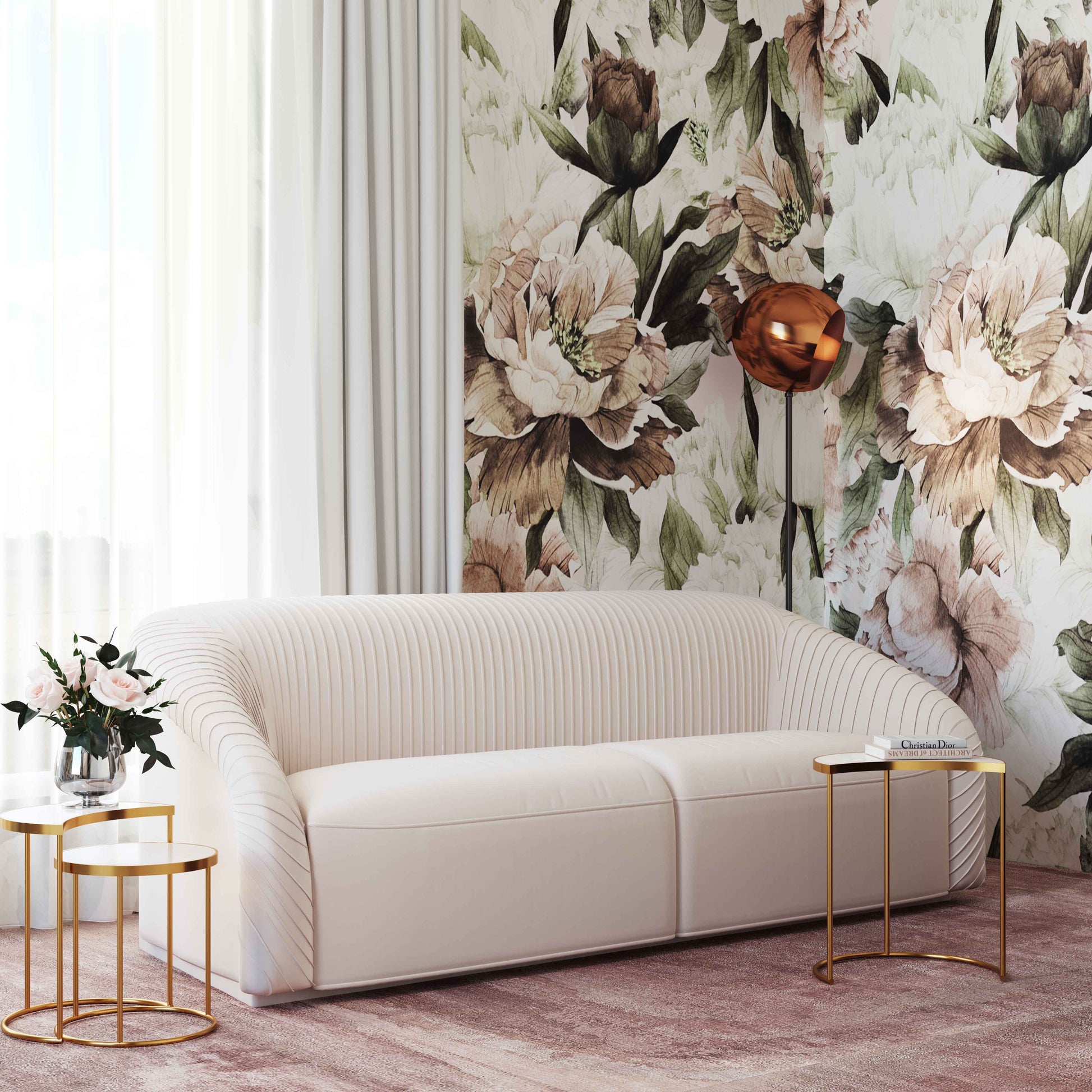 ReForm Creative Home-Luxury Pleated Velvet Sofa. Performance-Durable