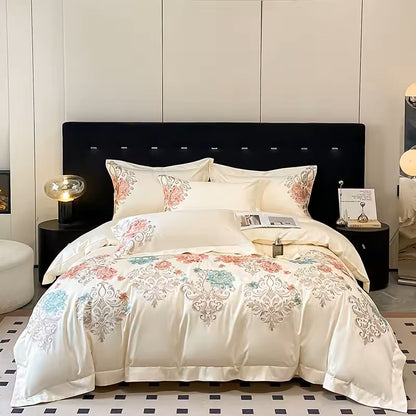Talia 400 TC 100% Cotton Duvet Set - Beige