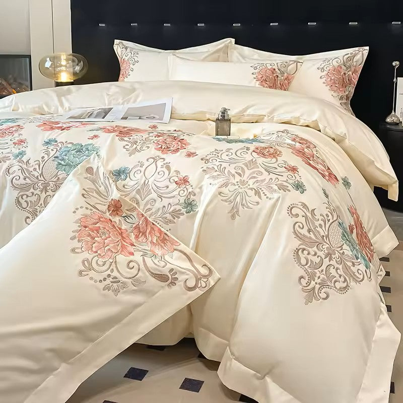 Talia 400 TC 100% Cotton Duvet Set - Beige