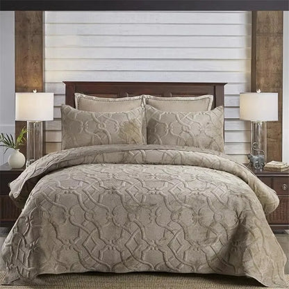 Plume 3 Pc Velvet Light Weight Quilted Comforter Set - Multiple Options